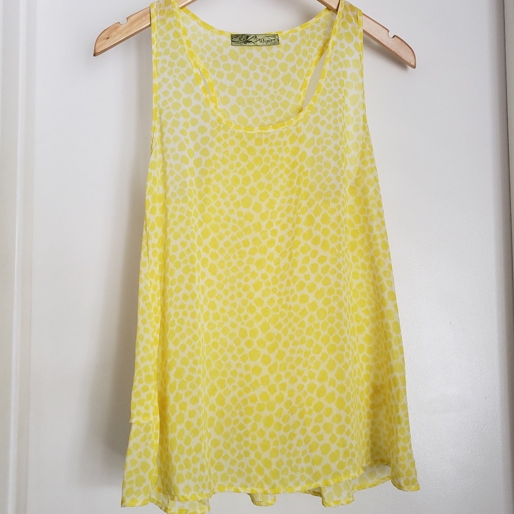 Whisper White and Yellow Leopard  Print‎ Top
